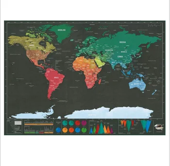 

Mini Black Scratch Map Small Luxury Edition World Version Scratch Music Creative Birthday Gift Novelty Gift 42 * 30cm