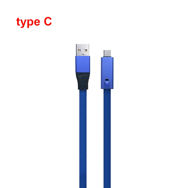 blue type C Возобновляемые источники телефона зарядный кабель для быстрого ремонта зарядный кабель для Android Тип C мобильного телефона Быстрая зарядка через usb - Цвет: blue type C