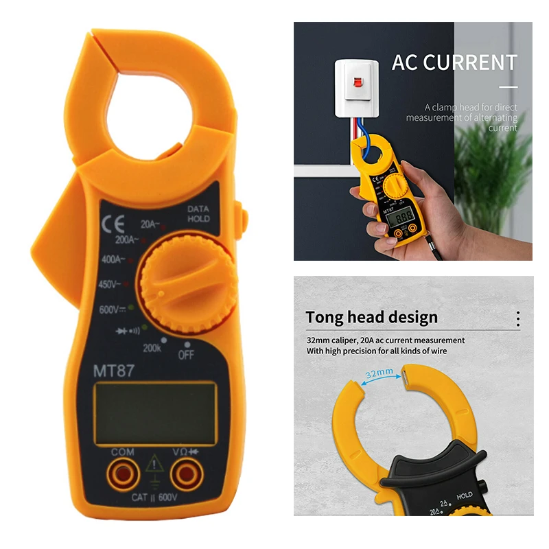 Digital Clamp Meter AC DC Current Voltage Multimeter Temp Volt Amp Tester Digital Clamp Meter AC DC Current Voltage Multimeter Temp Volt Amp Tester