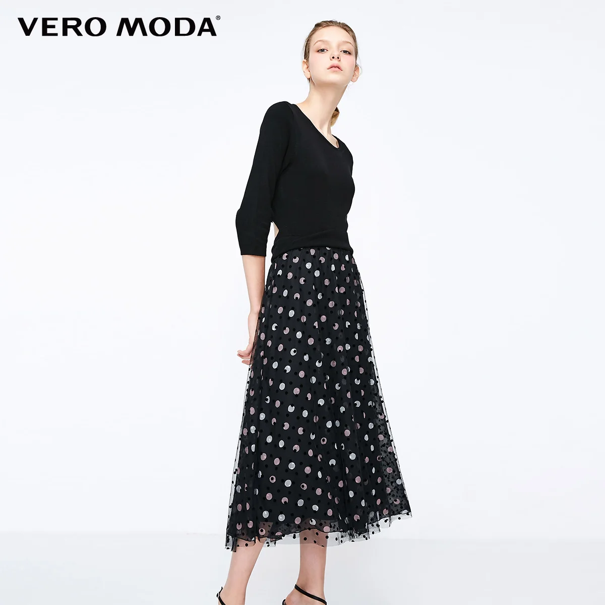 Vero Moda женские вечерние платья средней длины в горошек | 319146508