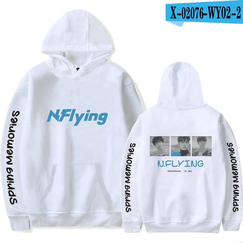 N. Flying толстовки Толстовка Femme осень зима Harajuku уличная одежда худи в стиле хип-хоп для женщин и мужчин с длинным рукавом флис Kpop толстовки - Цвет: white
