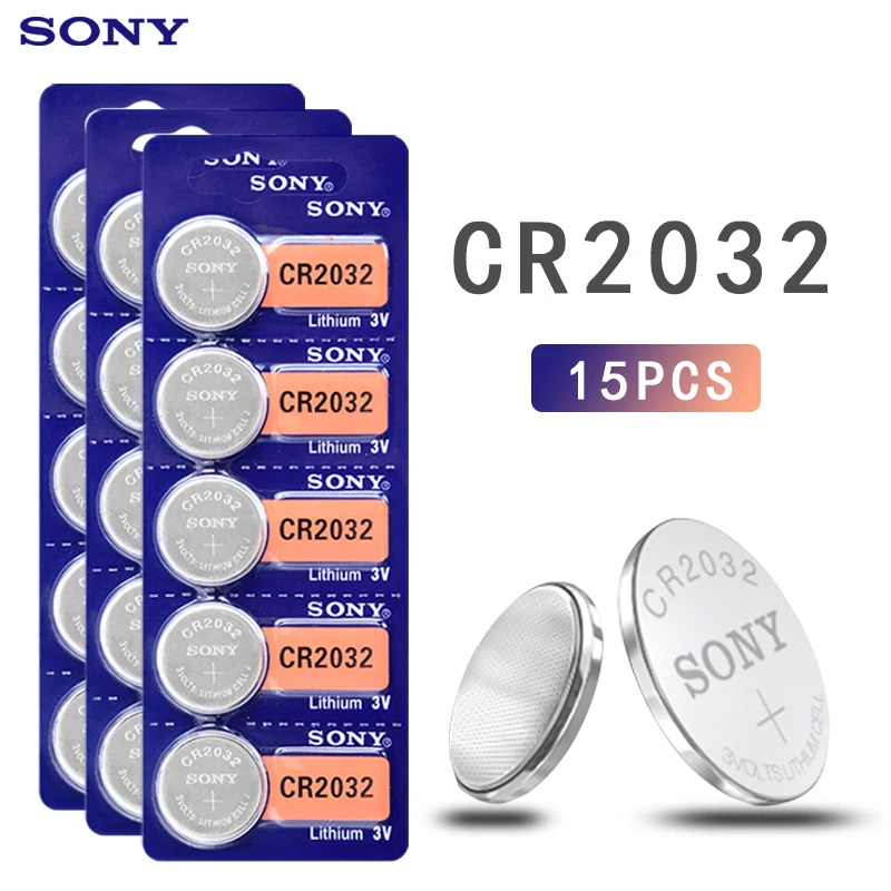 SONY-pilas de botón originales cr2032, 3V, batería de botón de litio para reloj, calculadora de Control remoto, cr2032, 15 Uds.