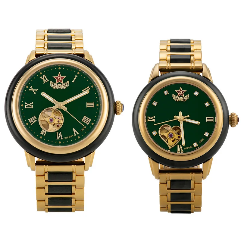 BEST QUALITY  2020 Hot Sale Sale Couples Automatic Mechanical Watches Hetian Jade Between Watch Stainless Steel A