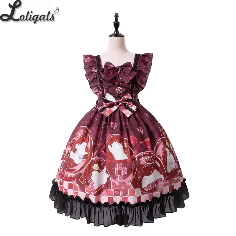 

Polar Bear's Summer ~ Sweet Printed Lolita JSK Dress Sleeveless Summer Dress by Magic Tea Party