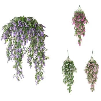 

Beautiful Fashion Fake Plant Flowers Wall Artificial Hanging Lavender Vine Flower Rattan Home Garden Decoration