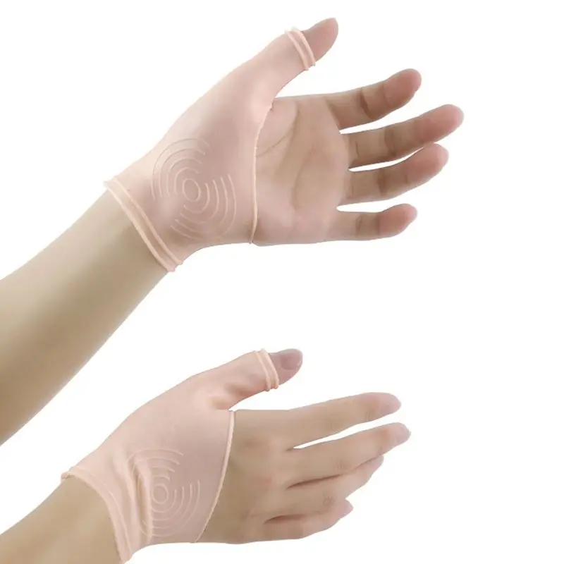 2 шт./пара силиконовые гелевые наручные Поддержка подтяжки с открытыми пальцами компрессионные перчатки с накатанной головкой стабилизатор для облегчения боли при артрите тендинит