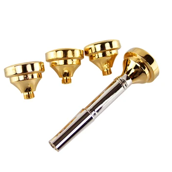 

Cornet Multifunction Trumpet Mouthpiece Set Music Convertible Instrument Accessories Tone Durable Gift Gold Plated Portable Bass