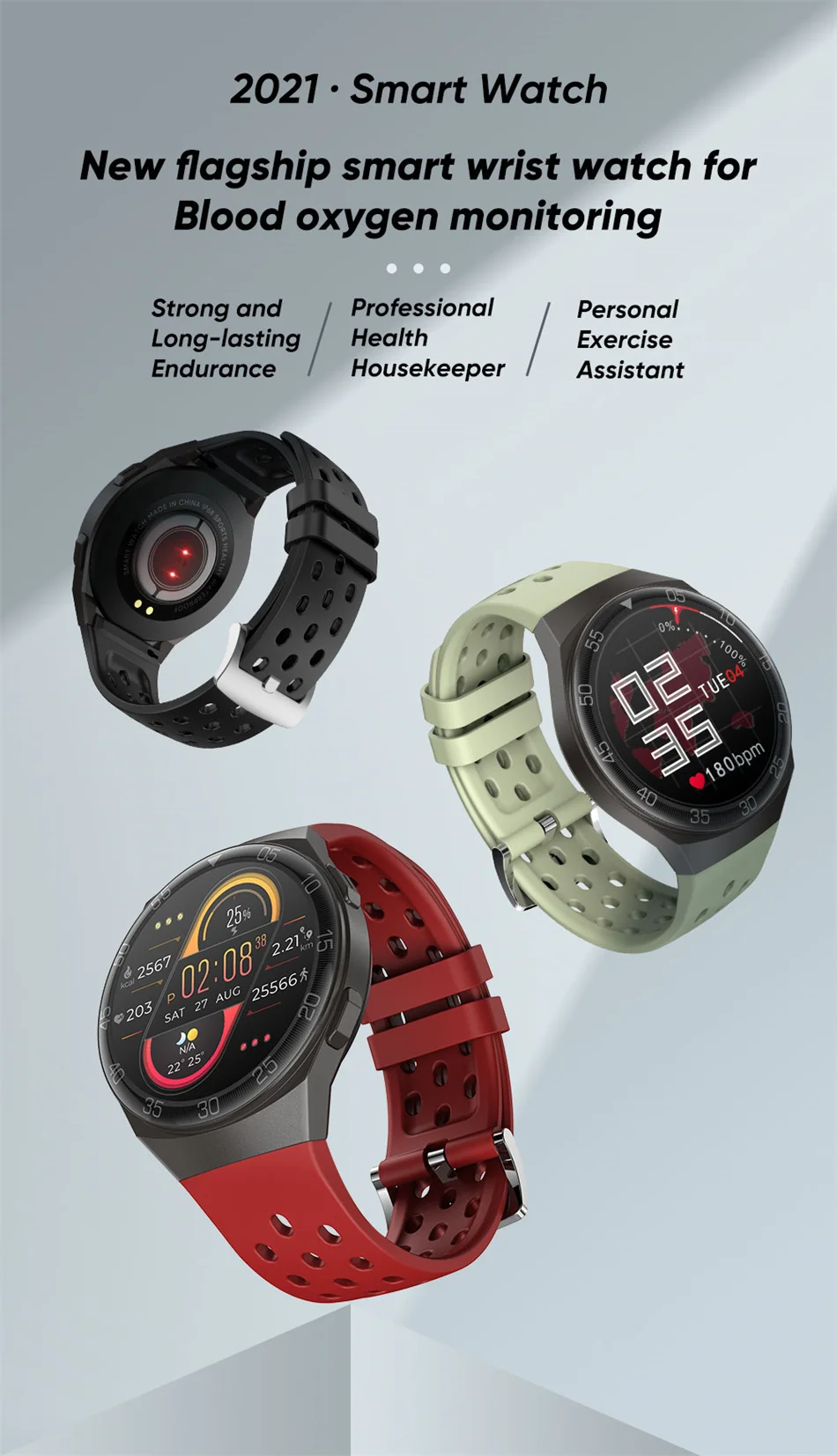 2021 New For HUAWEI Smart Watch Men Heart rate monitor Fitness Tracker Weather Display Full Color Touch Screen Smartwatch Women