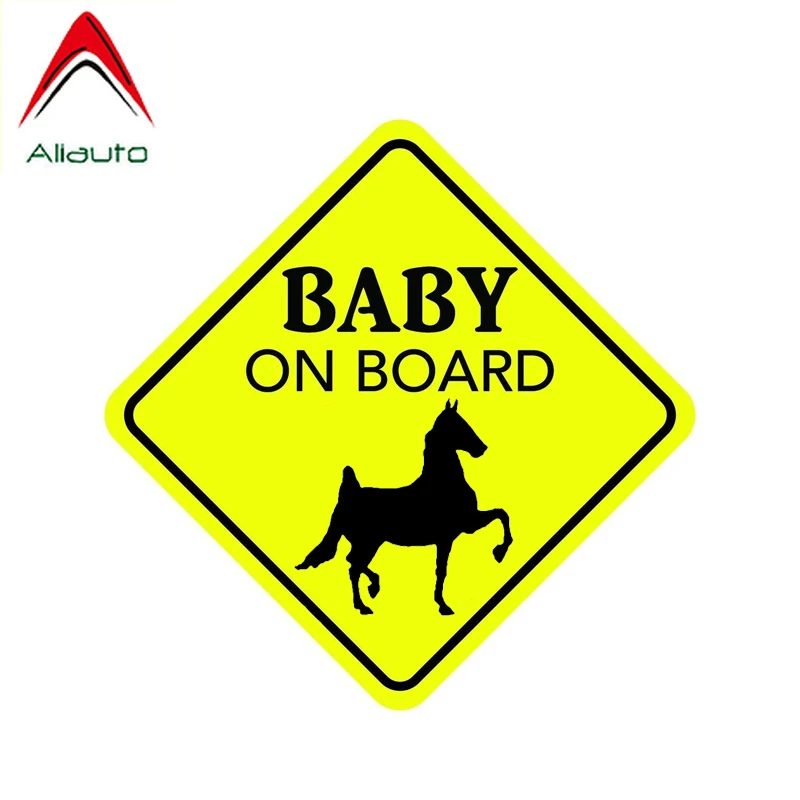Aliauto Warning Car Sticker Baby on Board Happy Horse Accessories PVC Waterproof Sunscreen Cover Scratch Decal 14cm*14cm | Автомобили и