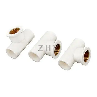

3/4PT Female 25mm Hose Elbows Tee Pipe Connectors Adapters White 3 Pcs