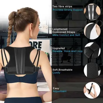 

Adjustable Posture Corrector Protection Spine Pain Relief Correction Belt Woman Man Back Shoulder Support Prevent Humpback