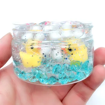 

120ml Duck Fluffy Crystal Clear Slime Glue Foam Ball Supplies AntiStress Toy Soft Plasticine Modeling Clay Putty for Kids