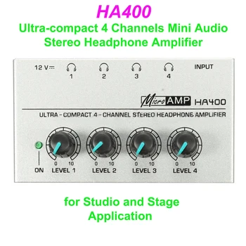 

HA400 Ultra-compact 4 Channels Mini Audio Stereo Headphone Amplifier for Studio and Stage Application AMP Headphone Splitter