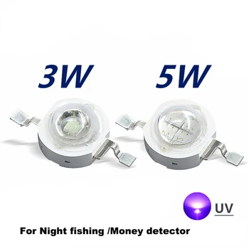 

Quality UV led lamp beads 3w 5W high power UV purple light 365nm 395nm curing nail sterilization lamp beads