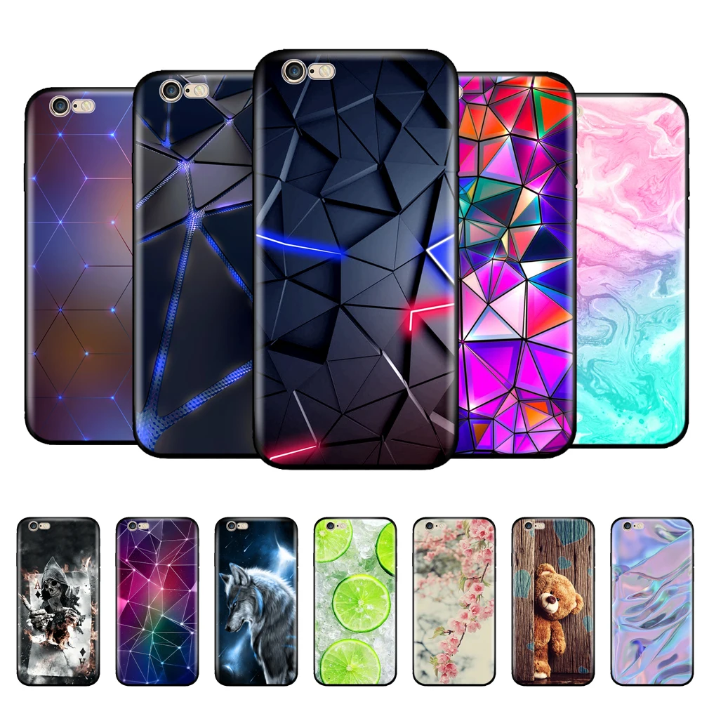 

For iphone 5s 5 s se 2016 4.0" Case silicon soft phone Cover On Apple iPhone 6s 6 s plus Funda coque Shell bumper black tpu case