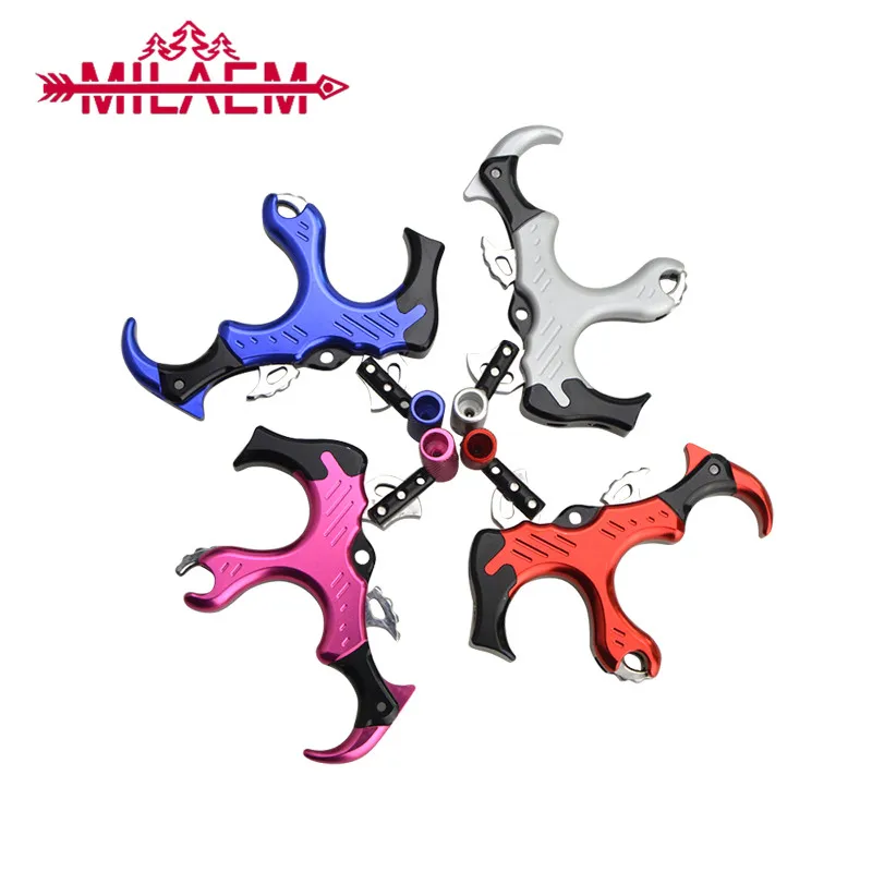 Archery Bow 4 Finger Grip Caliper Release Wolf Right Hand High Strength Metal Aid for Compound Hunting Sports | Спорт и развлечения