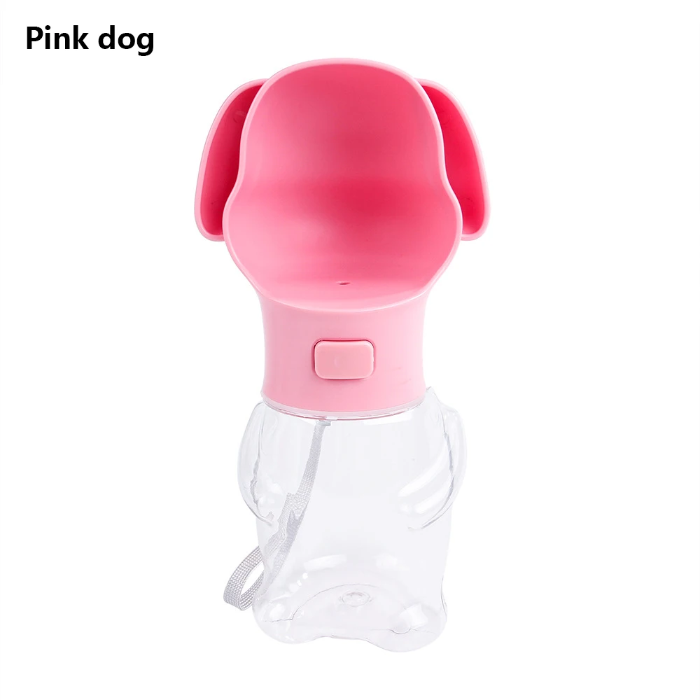 Pink dog Портативная бутылка для воды для домашних собак, для маленьких и больших собак, для путешествий, для щенков, кошек, поилка, для улицы, для домашних животных, диспенсер для воды, кормушка, продукт для домашних животных - Цвет: Pink dog