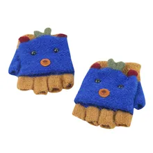 Детские плюшевые перчатки без пальцев Зимние Модные теплые перчатки для детей# YL5