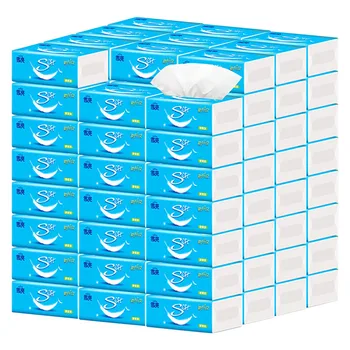 

12 Packs/set Natural Color Paper-drawing Napkins Native Pure 3-layer Bamboo Pulp Face Tissue Disposable Atacado Papier Toaletowy