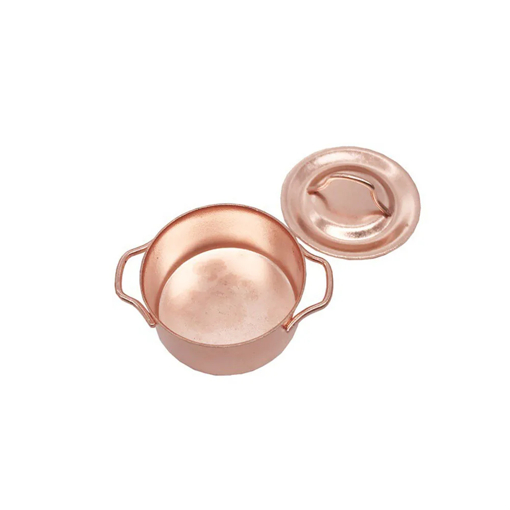 Новинка медная кастрюля для приготовления пищи в масштабе 1/12 миниатюрная