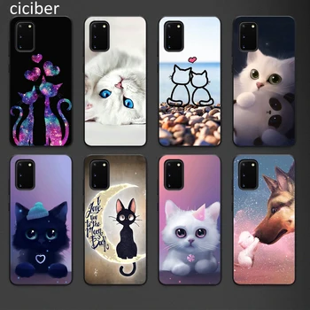 

Cute Cat Phone Case for Samsung A50 A40 A70 A51 A71 A20 A20E S10 S20 S9 S8 S7 Edge Ultra Puls Note 10 9 8 Plus Cases Matte Soft