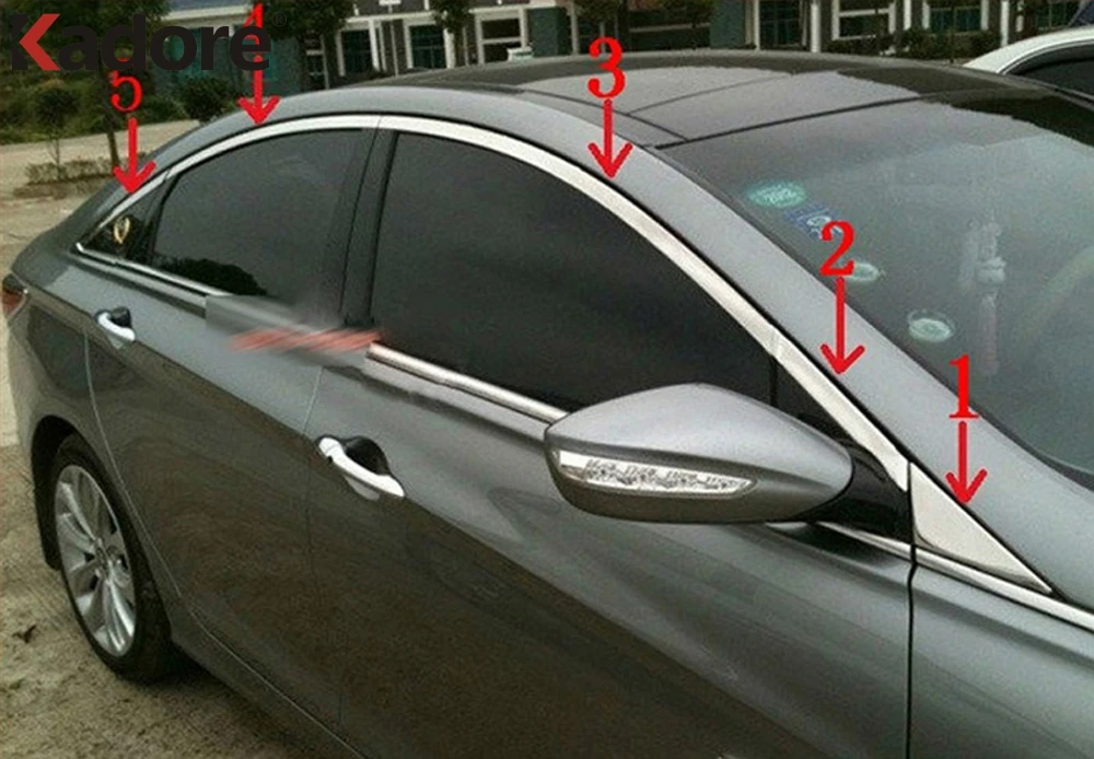 Оконная рама из нержавеющей стали для Hyundai Sonata 8 i45 2011 2012 2013 2014 отделка линий