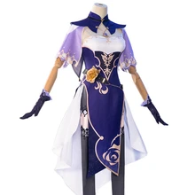 Costume Cosplay de jeu Genshin Impact Lisa, la sorcière des roses violettes, robe Sexy de la bibliothèque 