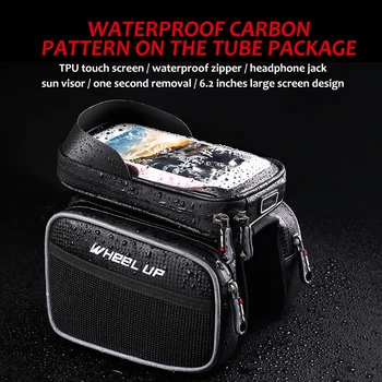 

New 6.2 Inch Waterproof TPU Touch Screen Bike Bags MTB Road Bicycle Front Frame Top Tube Bag Cell Phone Bicycle Cycling Bag