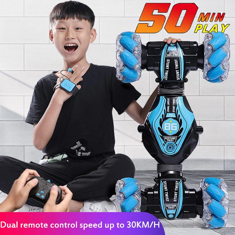 Carro de controle remoto rádio gesto indução torção fora de estrada dublê veículo luz música deriva brinquedo 4wd alta velocidade escalada rc carro