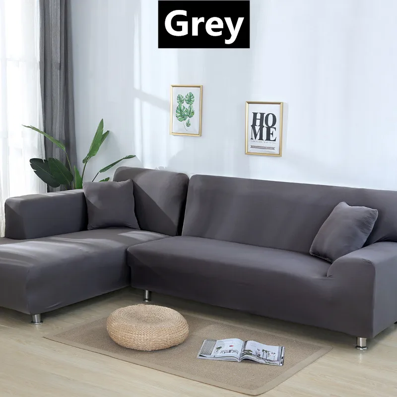 Grey 1/2/3/4 местный эластичные однотонные Цвет чехлы для диванов спандекс стрейч диване Защитная крышка все включено Универсальный секционный диван Чехол - Цвет: Grey