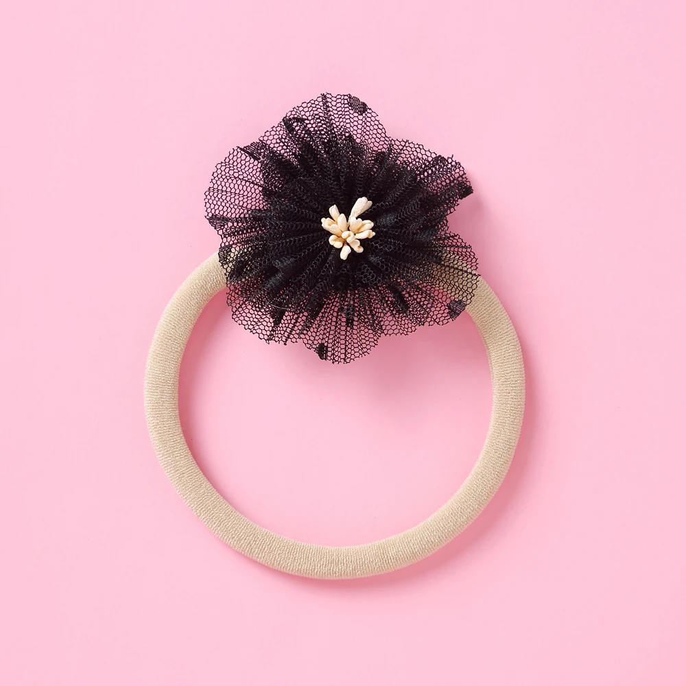 8 Colors Girls Hair Rope Elastic Hair Nylon Bands Accessories Rose Flower Style Elastic Hair Ring for Kids Baby Girls Headband car baby accessories Baby Accessories