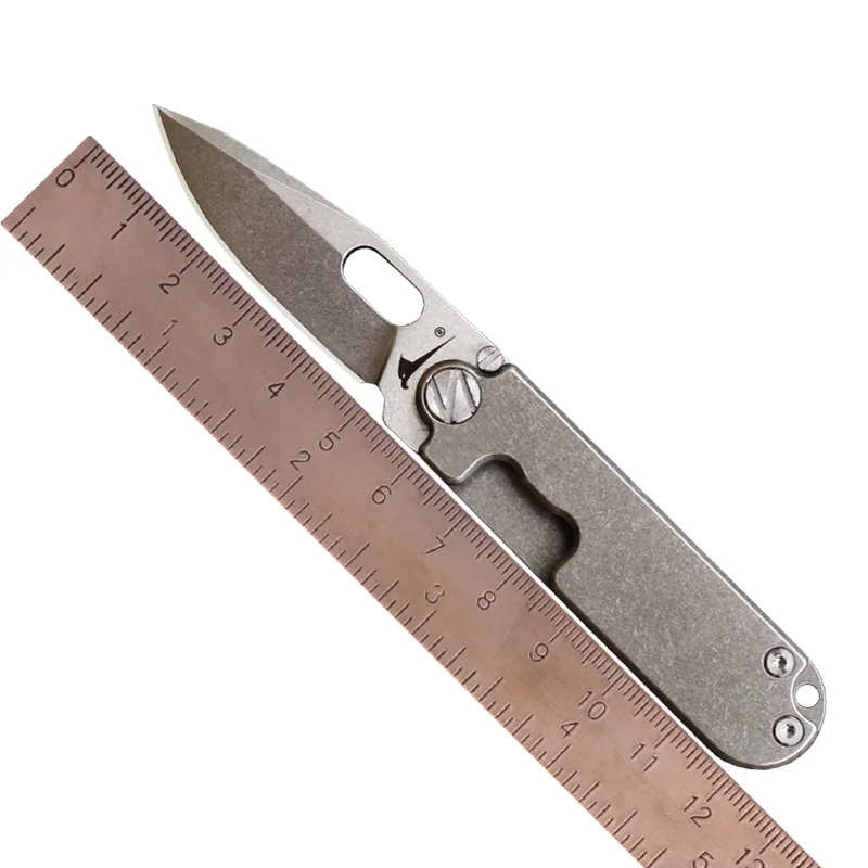 

NAITHAWK TAX Pocket Gift Knife Titanium Handle D2 Stonewashed Blade Mini Outdoor Camping Folding Knives