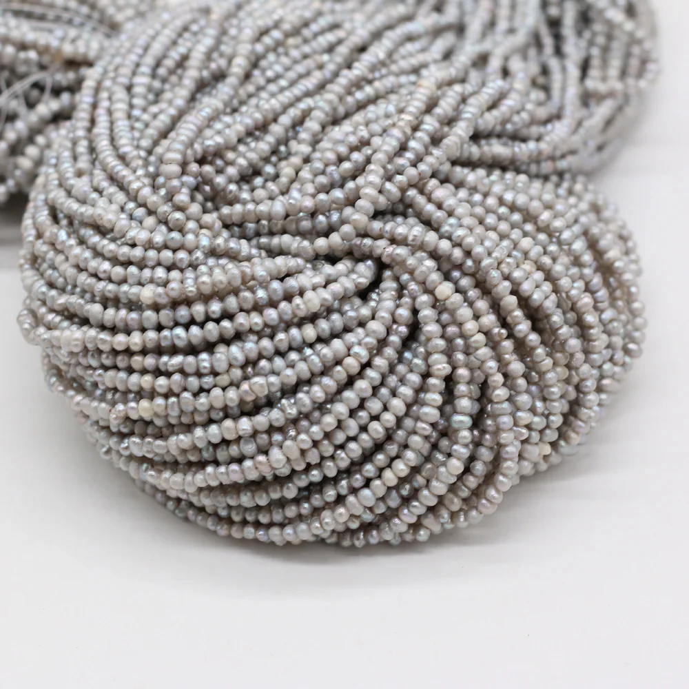 Small Size 2.5-3 mm Beads Natural Freshwater Gray Pearls Bead for DIY Jewelry Make Bracelet Necklace Earring for Women Gift