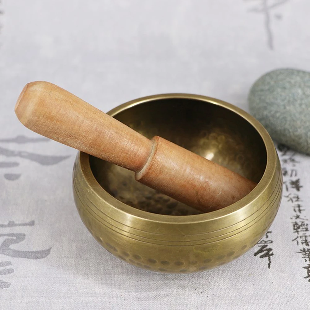 Nepal Tibet Buddha Music Therapy Chime Copper Singing Bowl Mallet Home Decor