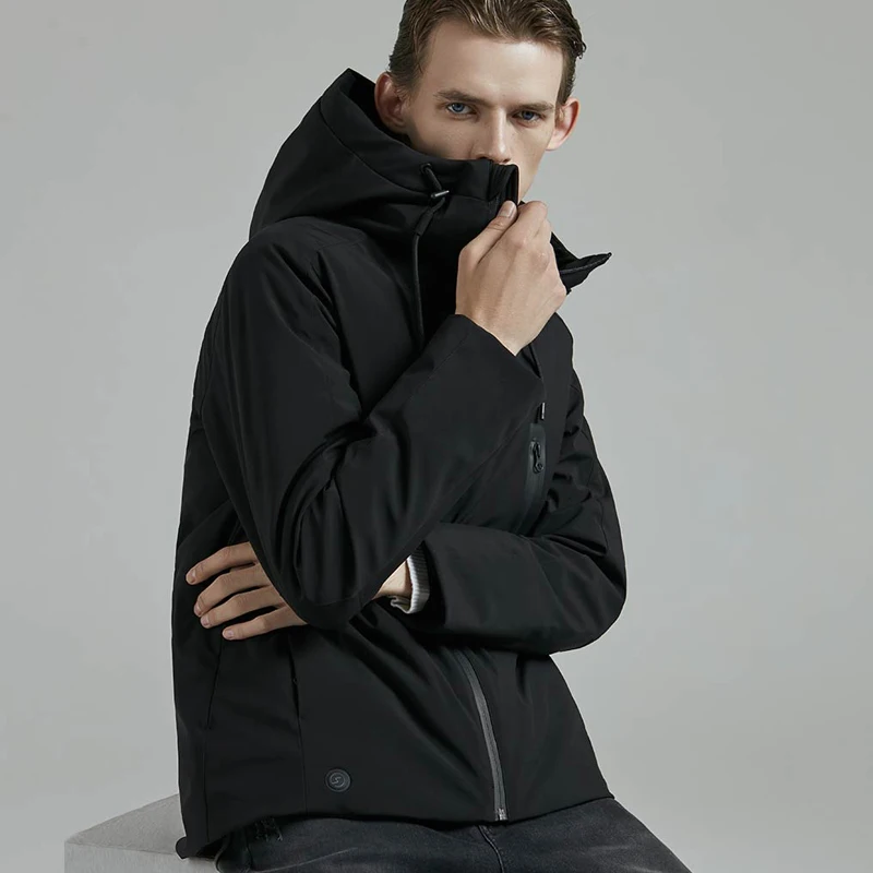 US $146.00 original Youpin 90fen temperature controlled down jacket 90 goose down smart heating full warmth 4 level waterproof in stock
