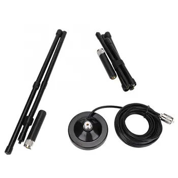 

UHF/VHF Detachable Car Radio Antenna Coaxial Cable Magnetic Mount Base for YAESU/Kenwood Car Antenna
