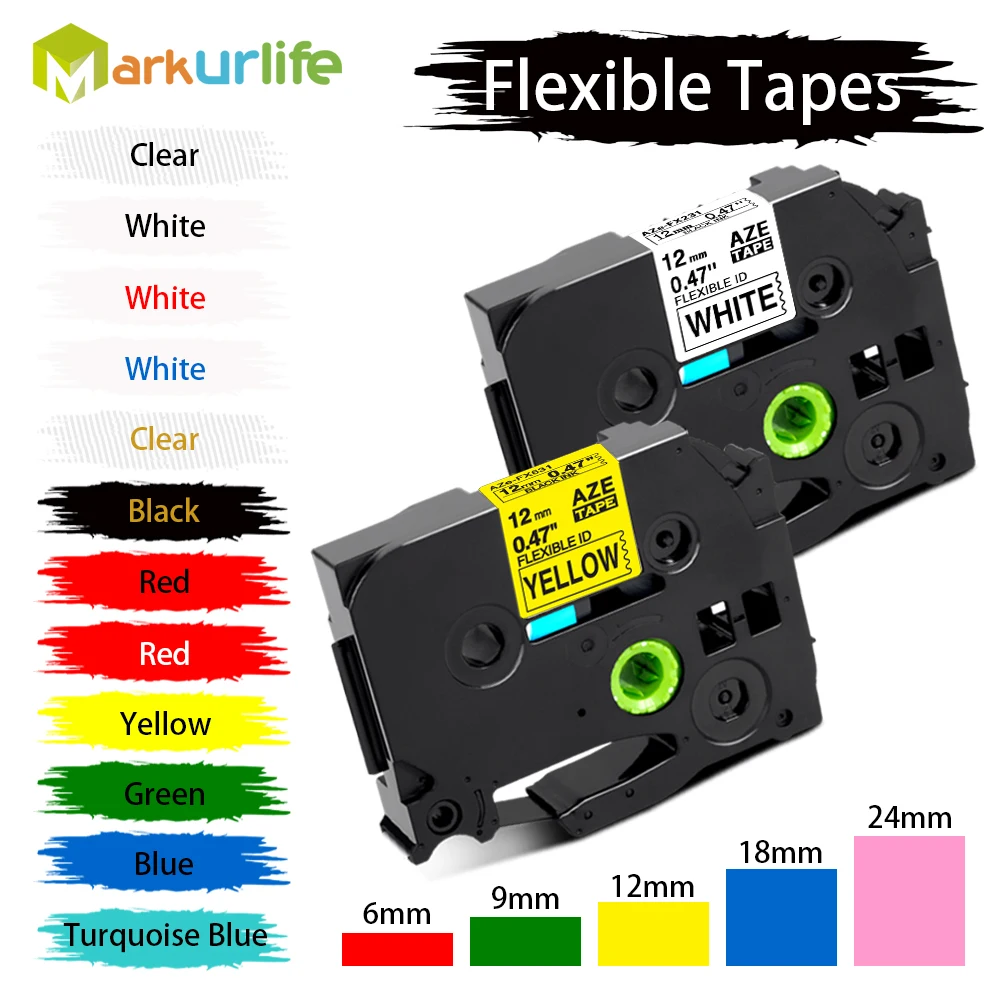 

12mm Tze FX 231 431 Multicolors For FlexibleCompatible for Brother p-touch printer Flexible ID Label tze-fx231 for Wire Flag