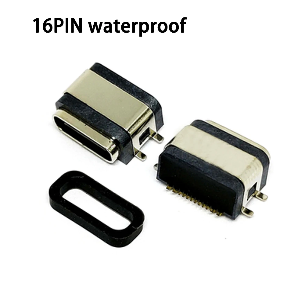 

20pcs Type-c Micro USB3.1 Jack Connector Female 16 Pin Patch SMT Waterproof IPX7 Rating Charging Socket For Samsung Lenovo Ect