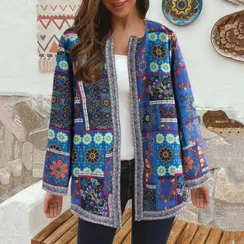 

2020 ZANZEA Women Vintage Printed Long Sleeve Cardigan Spring Open Front Jackets Casual Bohemian Outwear Loose Shirt Top