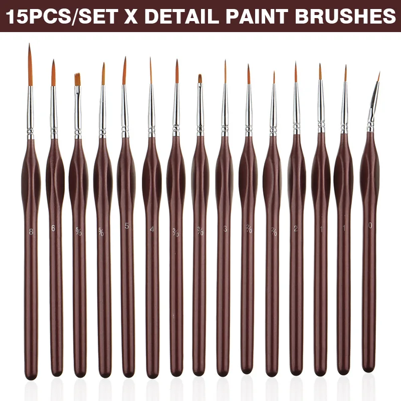 8/15pcs Professional Detail Paint Brushes Set Miniature Tiny