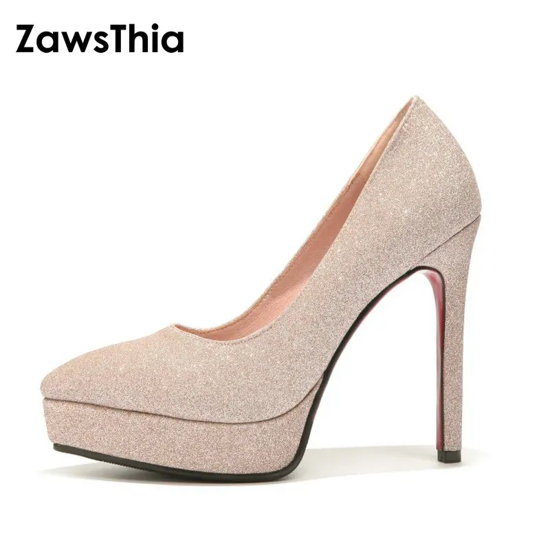 ZawsThia/женские туфли-лодочки на платформе и высоком каблуке-шпильке Пикантные