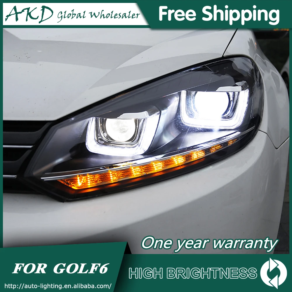 Головной светильник s для автомобиля VW Golf 6 2009-2012 GOLF6 DRL Дневной ходовой светильник светодиодный Биксеноновая лампа противотуманный светильник s тюнинг автомобильные аксессуары
