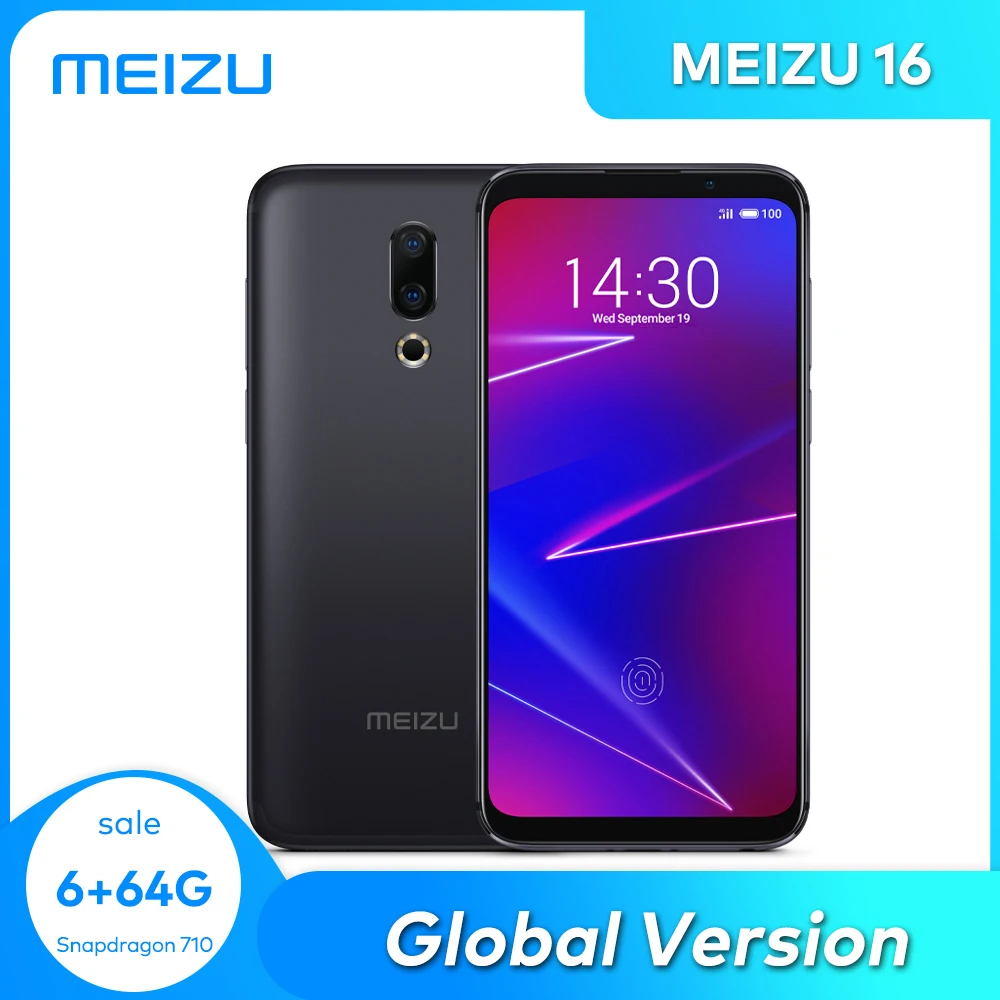 Meizu 16 6GB 64/128GB Global Version Smartphone Snapdragon 710 Octa Core Mobile Phone Front 20MP 3100mAh In-Screen Fingerprint | Мобильные