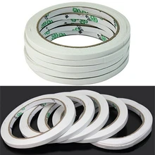 10 rouleaux de ruban adhésif Double face blanc 6mm x 10m, Gel adhésif de haute qualité, fournitures scolaires et de bureau