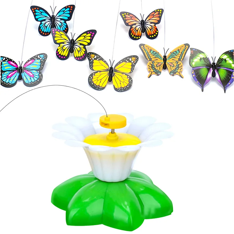 

Currently Available Wholesale Pet Cat Electronic Toy Electric Butterfly Rotating Flower Cat Teaser Cat Automatic Turntable