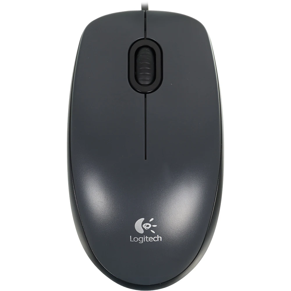 Мышь LOGITECH M90, проводная, USB, черный и темно-серый