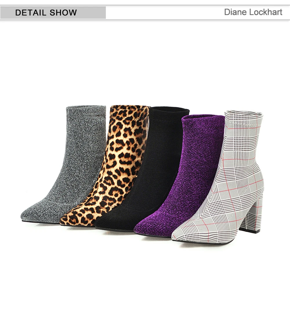Женские ботинки в европейском стиле; женские эластичные ботинки в британском стиле; леопардовые Ботинки Martin; Botas; сезон осень-зима; высокие сапоги
