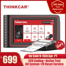 Thinkcar thinktool obd2 ferramenta de diagnóstico profissional obd2 scanner automotivo tpms programa ecu codificação 30 redefinição obdii leitor código
