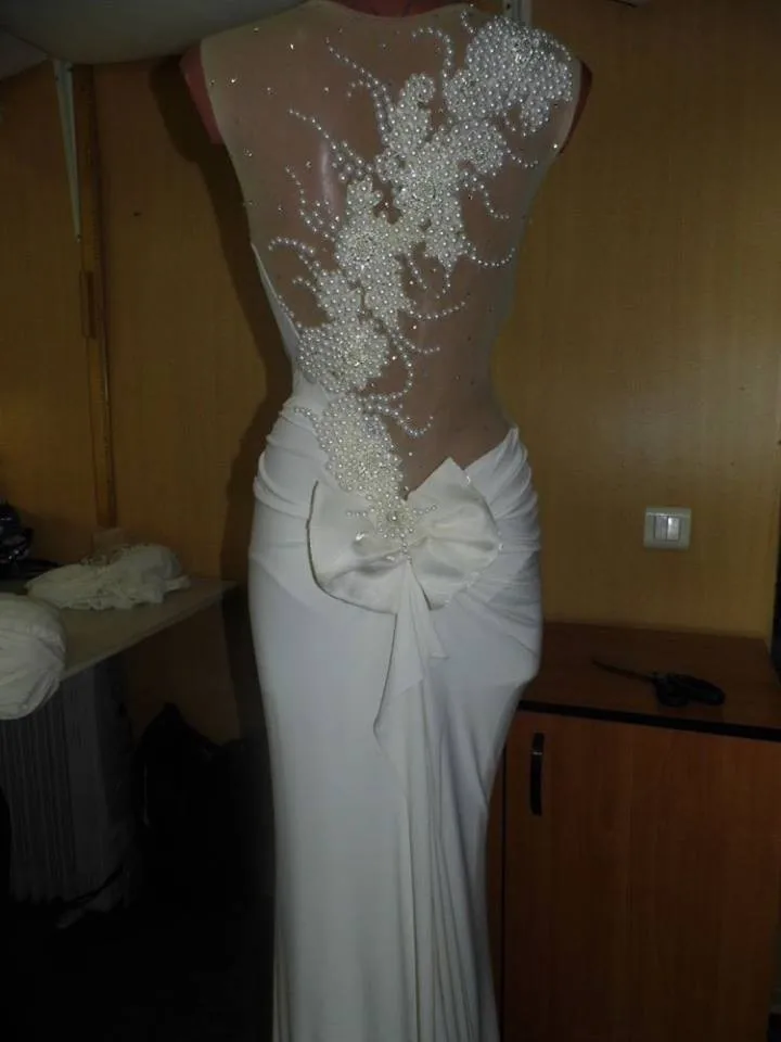 Vestidos De Gala, Longo, на заказ,, шифоновое, с рюшами, белое, для выпускного вечера, с жемчугом, прозрачное, вечернее платье, платья для матери невесты