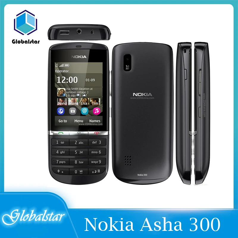 Nokia-teléfono móvil Nokia Sha 300 renovado, original, desbloqueado, 2,4 , 3G, Bluetooth, fmmóvil renovado, shippi gratis